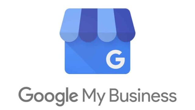Google My Business logo showing a blue storefront icon with the Google G and the text Google My Business