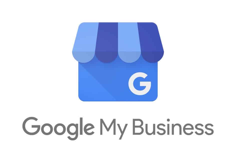 Google My Business logo showing a blue storefront icon with the Google G and the text Google My Business