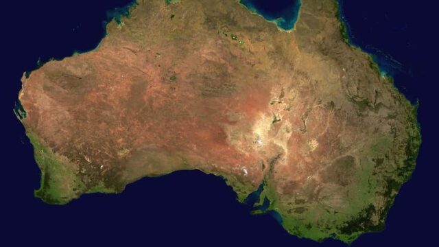Satellite aerial view of Australia from space, illustrating Australian online business directories