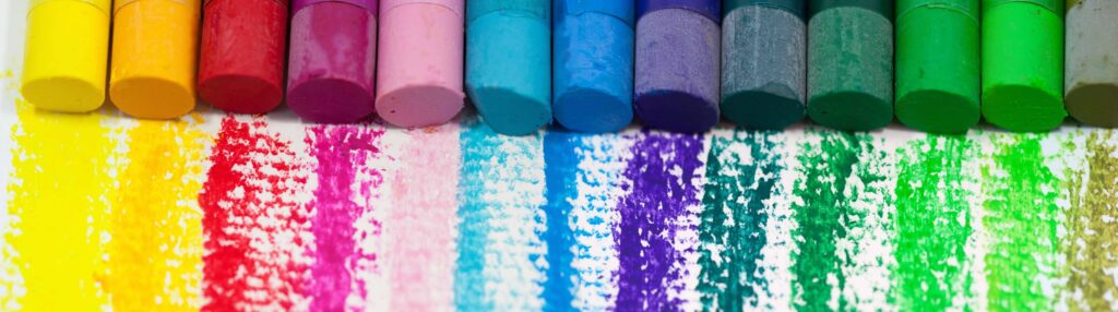 different colored pastels