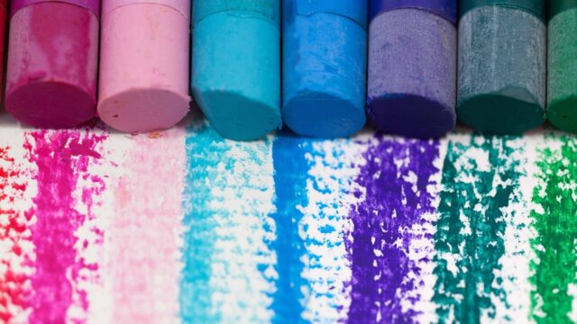 different colored pastels