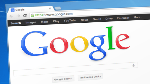 Google homepage open in a Chrome browser tab on a desktop screen