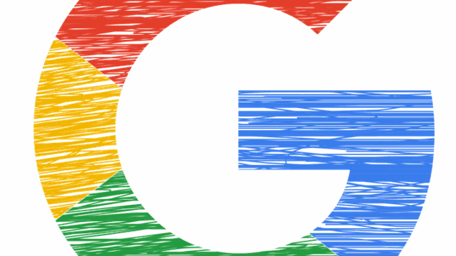 Sketch-style illustration of the Google logo G in red, blue, yellow and green colours