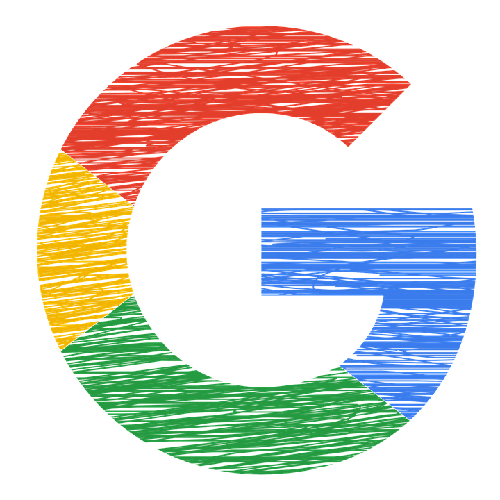 Sketch-style illustration of the Google logo G in red, blue, yellow and green colours