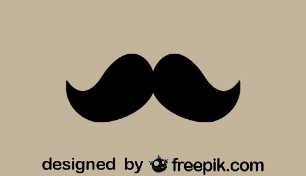 Single black moustache silhouette on a beige background, symbolising Movember fundraising
