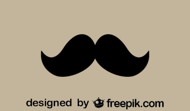 Single black moustache silhouette on a beige background, symbolising Movember fundraising