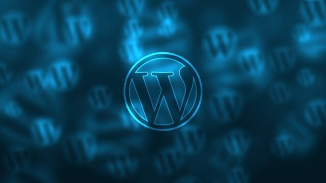 WordPress logo glowing in blue neon light, illustrating WordPress email delivery issues