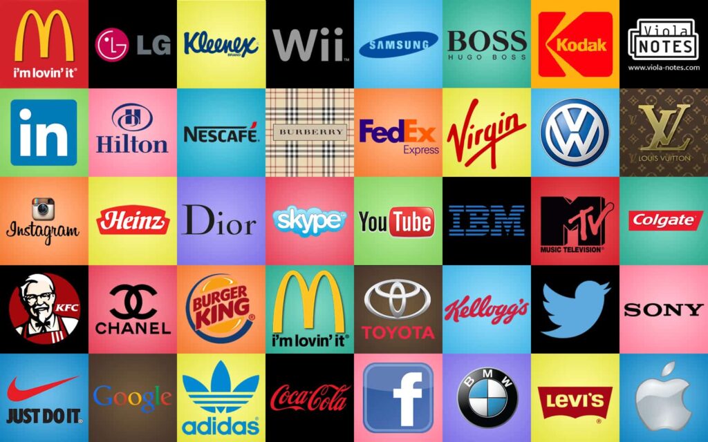 Collage of well-known global brand logos including Nike, Google, McDonald's and Apple