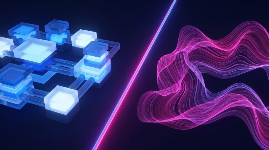 GEO vs SEO: abstract AI search illustration